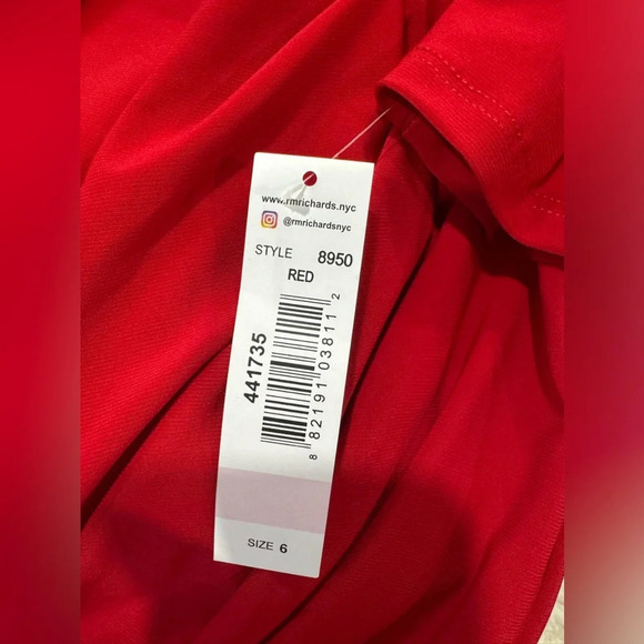 R&M Richards Floor Length Column Style Evening Gown in red   Sz :6 - Picture 10 of 10